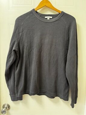 Madewell Men's Crewneck Thermal Sweater - Charcoal Gray